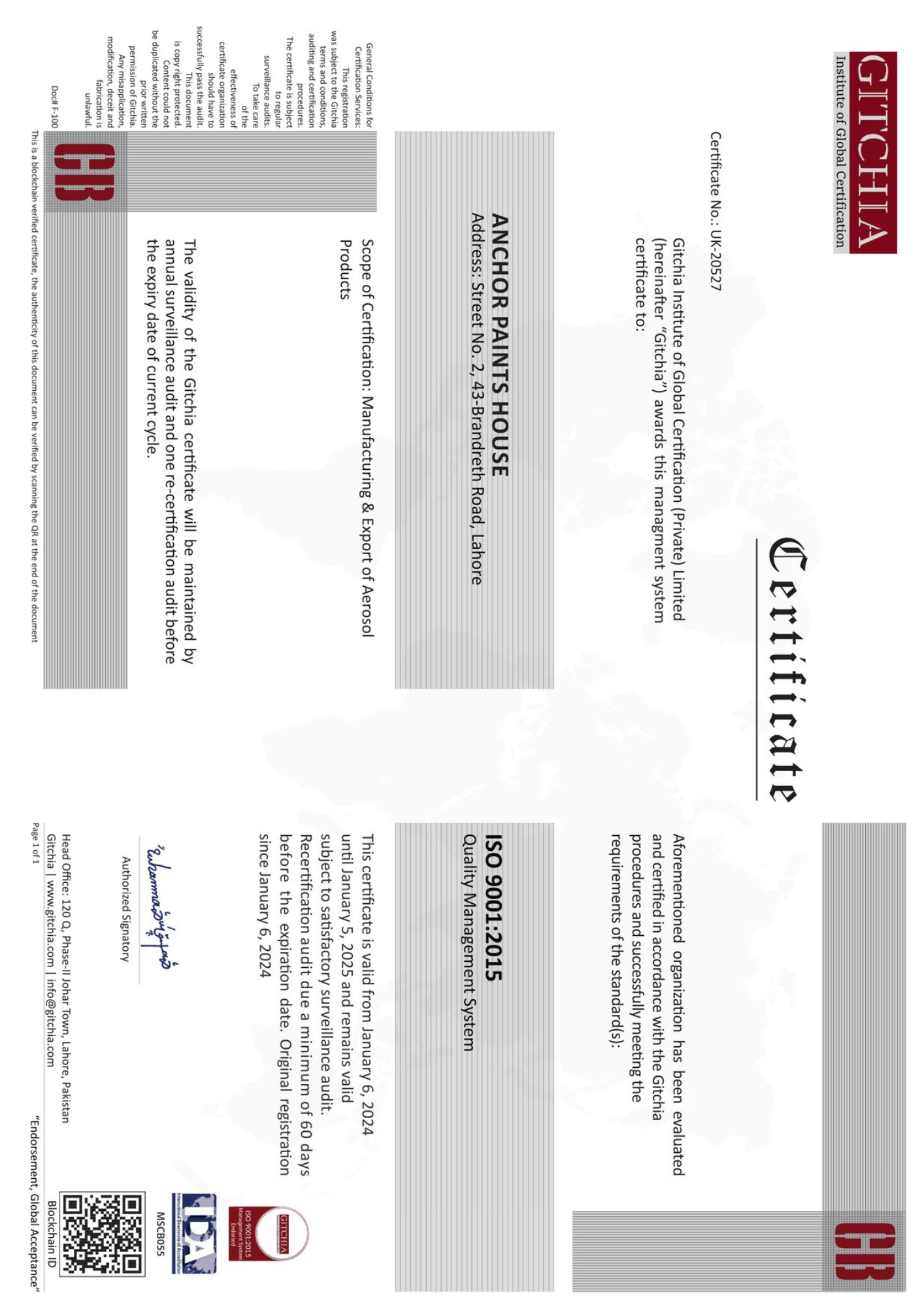 OHSAS 18001 Certificate